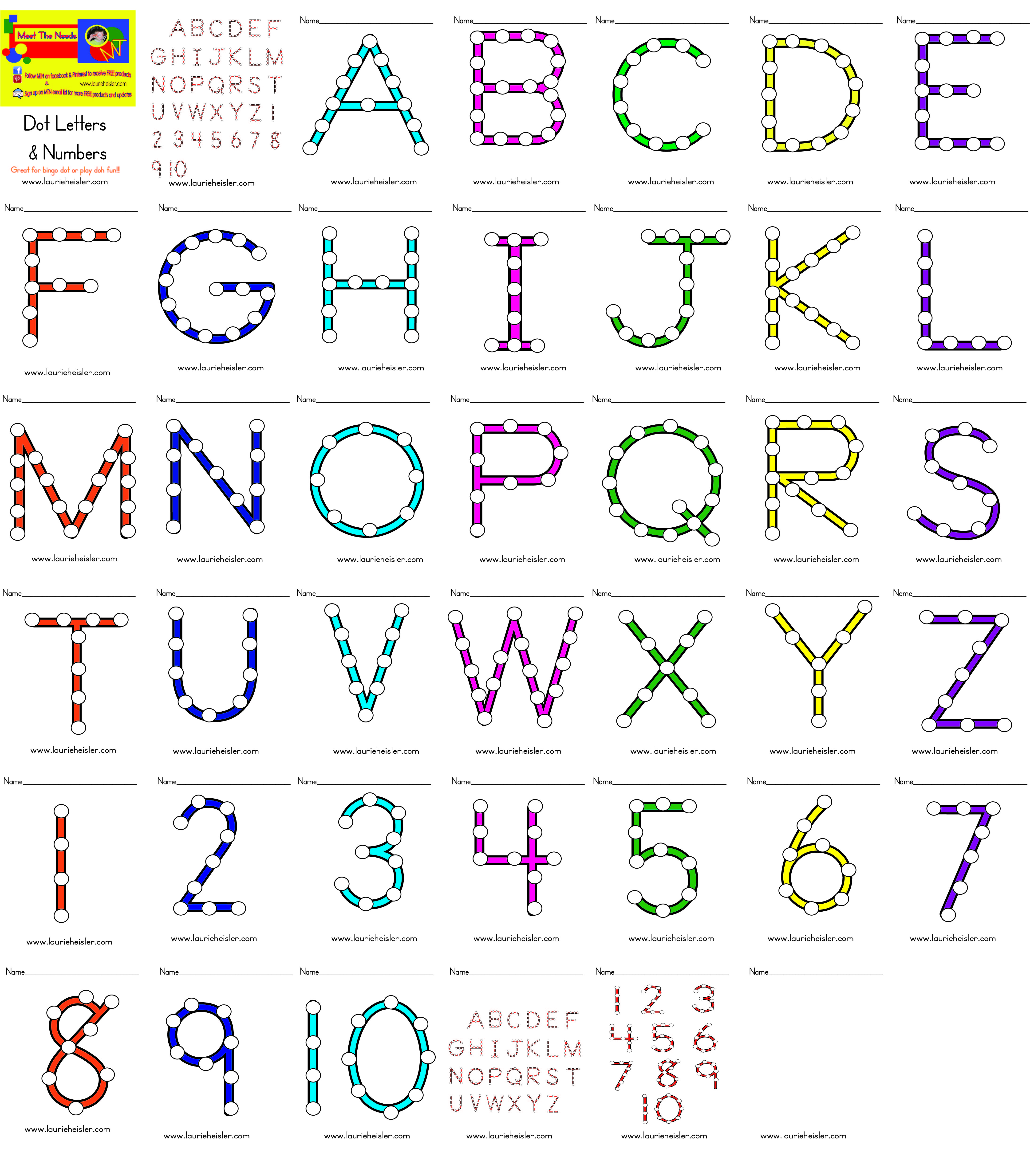 Dot Letters amp; Numbers Rainbow Colors  Meet The Needs